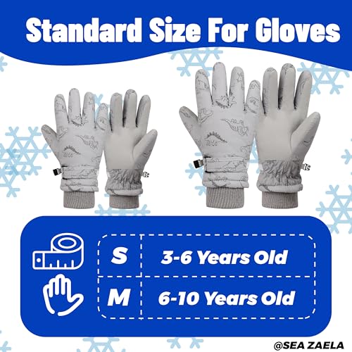 Sea Zaela Waterproof Winter Gloves For Kids Toddler Warm Snow Gloves Boys Girls Ski Gloves Windproof Mittens Youth