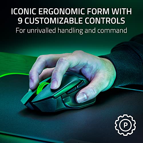 Razer Basilisk V3 X HyperSpeed Customizable Wireless Gaming Mouse: Mechanical Switches Gen-2-5G Advanced 18K Optical Senso...