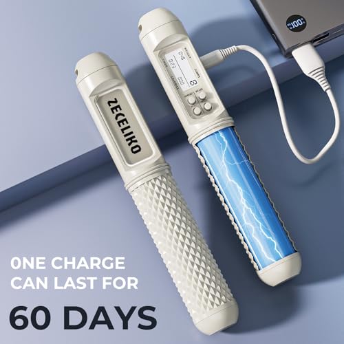 ZECELIKO Smart Jump Rope with LED Display and Jump Counter, Weighted Cordless Design for Home Gym & HIIT, Adjustable Steel...