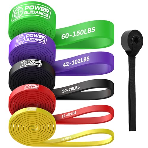 POWER GUIDANCE Resistance Bands, Set of 5 Pull Up Bands, Pull Up Assistance Bands, Exercise Bands, Resistance Bands Set fo...