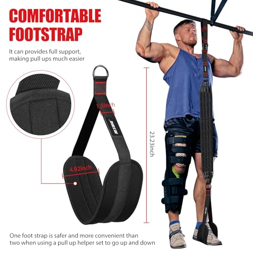 Pull Up Assistance Bands 260lbs, Heavy Pull Up Bands Resistance Bands for Pull Ups Working Out with Feet Rest, Pull Up Bar...