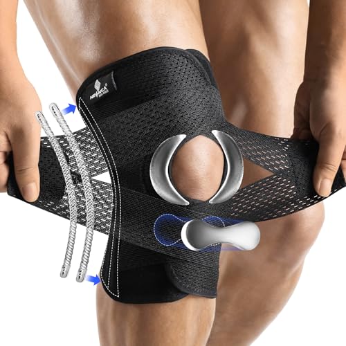 NEENCA Knee Brace for Knee Pain, Compression Knee Support with Air Mesh Fabric, Adjustable Knee Wrap with Side Stabilizer...