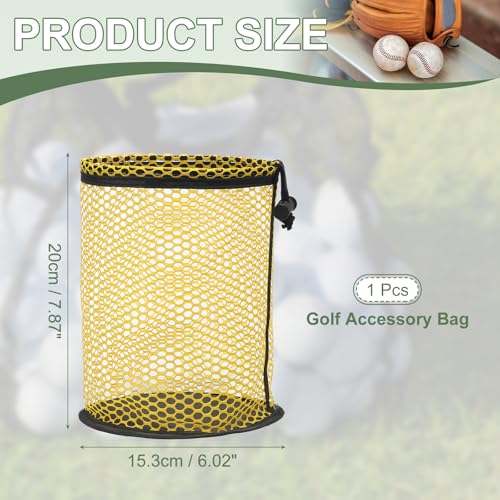 YELARXI Golf Ball Storage Bag Nylon Mesh Golf Pouch with Adjustable Drawstring Closure for Outdoor Sports Supplies