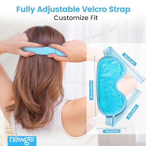 NEWGO Cooling Eye Mask for Puffy Eyes, Cold Eye Mask Eye Ice Pack for After Eyes Surgery, Tension Stress Relief, Itchy Eye...