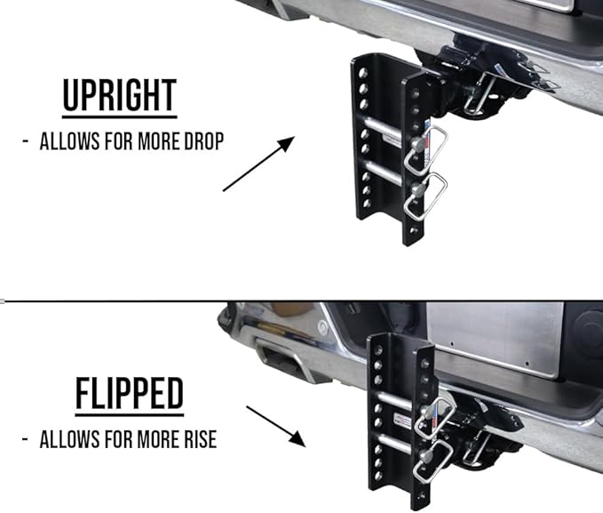 Shocker XR Adjustable Drop Hitch, Fits 2" Hitch Has 2-5/16"Ball 0-7-1/2" Drop