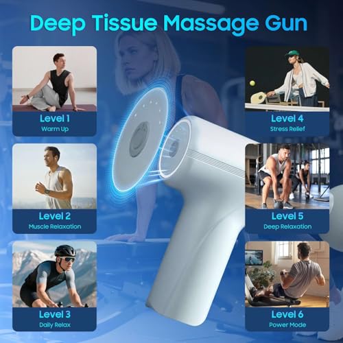Massage Gun with Heat – Powerful Deep Tissue Massager, Handheld Mini Massage Gun for Full-Body Muscle Relief, Adjustable S...