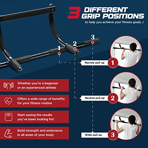 Sagler Pull up bar Doorway Heavy Duty Chin up bar Trainer for Home Gym Doorway Pull up bar or dip bar