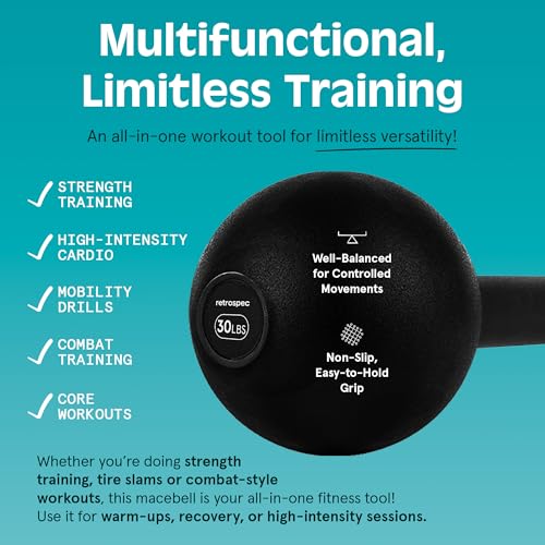 Retrospec Revolve Steel Macebell for Strength Training, Rehabilitation, Stretching, Conditioning and Rotational Training -...