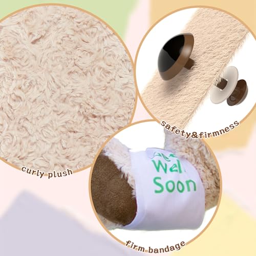Muiteiur 13.8 Inch Get Well Soon Teddy Bear, Broken Arm Leg Gift for Kids, Soft Recover Bear with Bandage,Gift for Kids Ad...