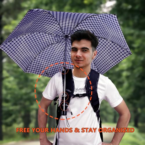Tactical Hiking Pole Holder - Heavy Duty 3.0mm Elastic Cord, Hands Free Umbrella & Gear Attachment for Backpack