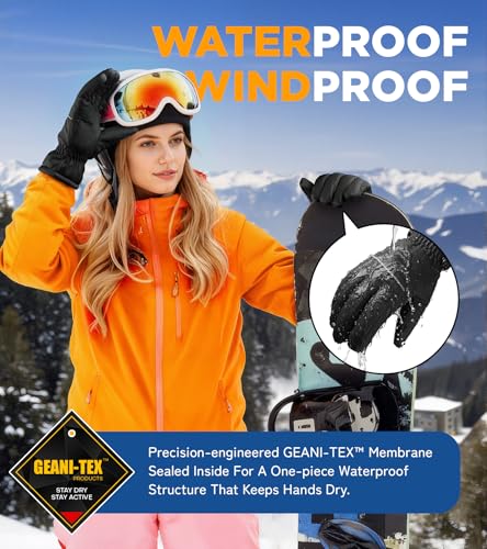 UMEWARM Winter Gloves Men Women Made with 3M Insulation, -20℉ GEANI-TEX Waterproof&Windproof Gloves for Cold Weather