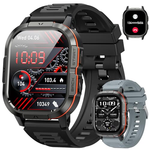 Smart Watch for Men Fitness Tracker: Waterproof Make/Answer Call Military Digital Watches Run Smartwatch Android Phones iP...