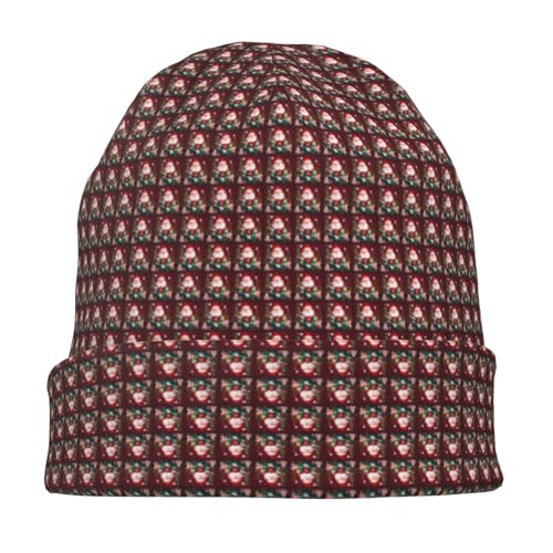 sackhg Merry Christmas Santa Claus Gift Print Winter Beanie Hat Men Women Soft Lightweight Thermal Cap for Outdoor Skiing ...