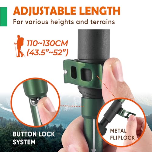 TREKOLOGY Trek-Z Cork Grip Trekking Poles – Lightweight Folding Hiking Poles, Adjustable Height, Compact Travel Design, Ai...