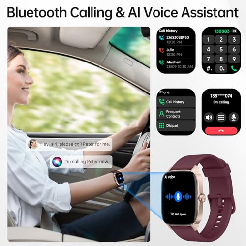 Smart Watches for Women Men with Bluetooth Call & AI Voice, 1.85" HD Fitness Tracker with Heart Rate SpO2 Sleep Monitor, 1...