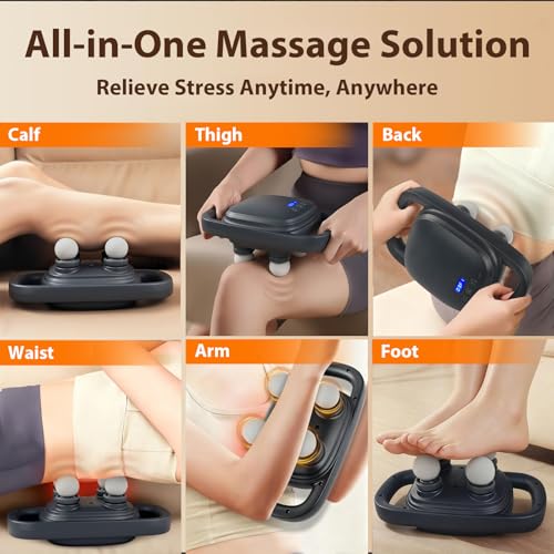 grnpeak 4 Head Massage Gun,Update 25W Powerful Motor for Deep Tissue Percussion Massager with 99 Intensity Levels for Nec...