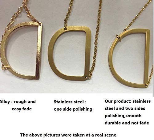 WIGERLON Stainless Steel Initial Letters Necklace for Women Color 18K Rose Gold Plated from A-Z Letter R