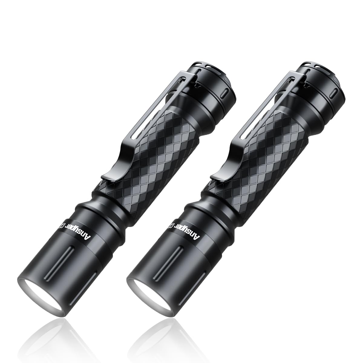 Ansyper CC Mini Flashlight LED Tactical Pen Light, 3.4 in, Aluminum, Black, Model SF 8000, Water-Resistant, Portable, AAA Battery