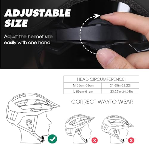 Bike Helmet, Shinmax Adult Cycling Helmet with USB Rechargeable LED Front and Back Light Bicycle Helmets for Men Women
