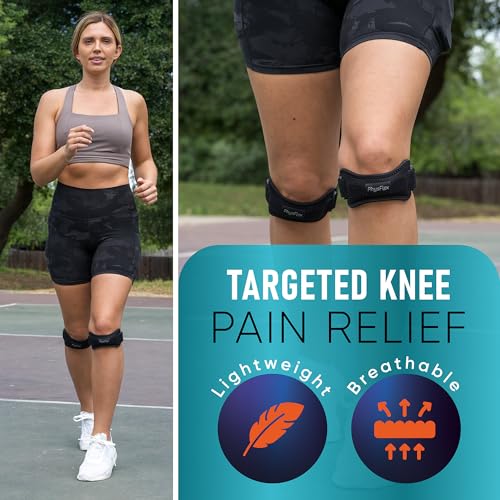 PhysFlex 2 Pack Patella Knee Brace - Knee Support and Pain Relief, Running, Hiking, Basketball, Jumpers Knee, Tendonitis, ...