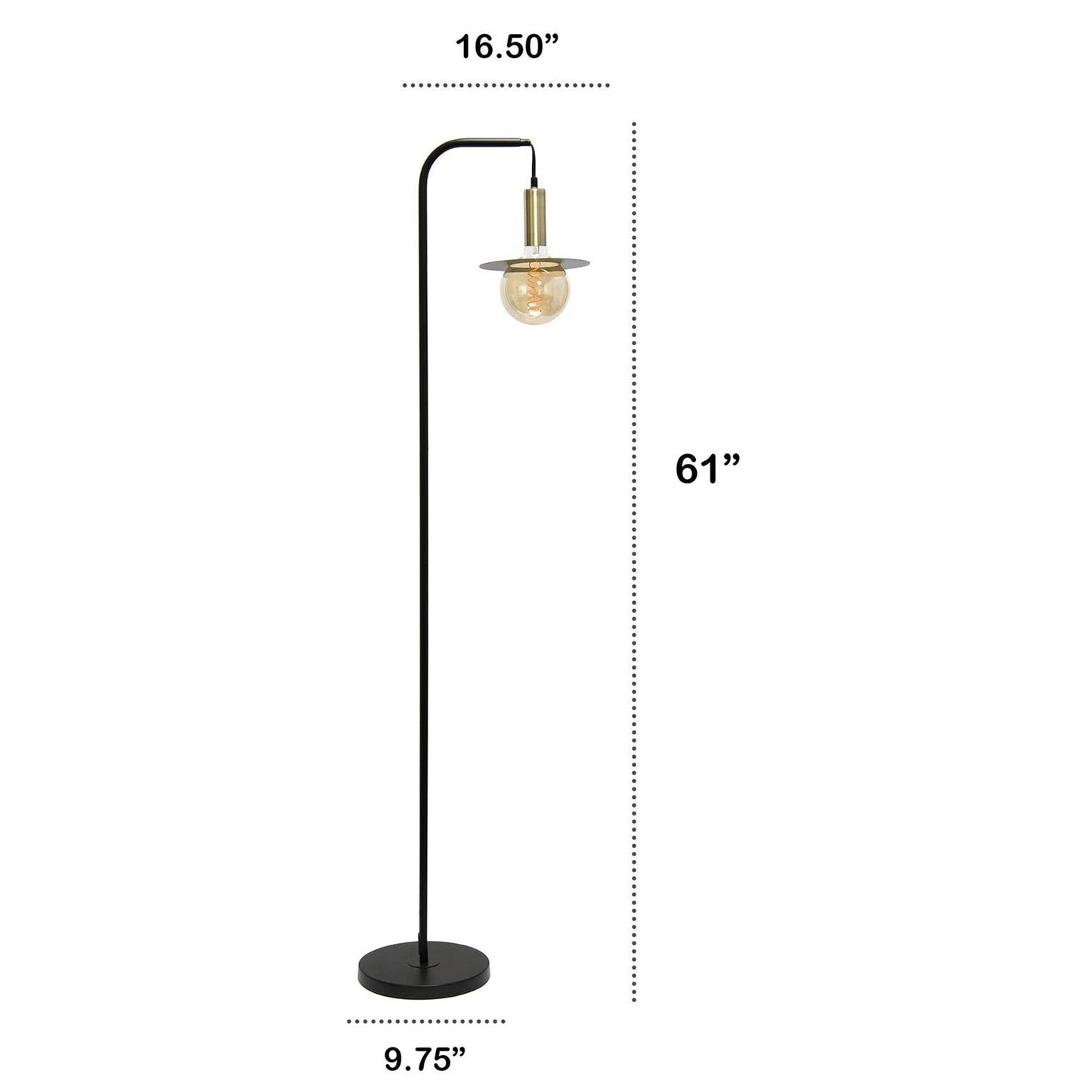 Simple Designs LF2018-BLK Orb Floor Lamp, Metal, Black