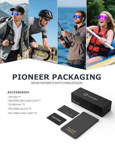 KALIYADI Sunglasses-Men Sports Mens-Sunglasses Women: Sun Glasses with UV400 for Running Cycling Golf Fishing