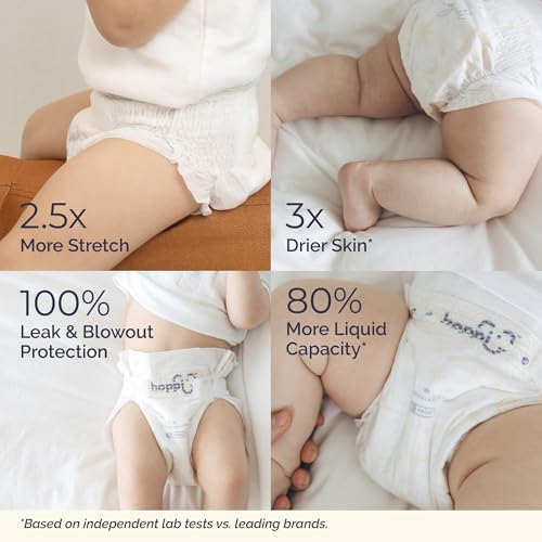 Hoppi 360° Waistband Potty Training Pants | Size 5 Pull Up Diapers (27-38 lbs) | Ultra Soft Hypoallergenic for Sensitive S...