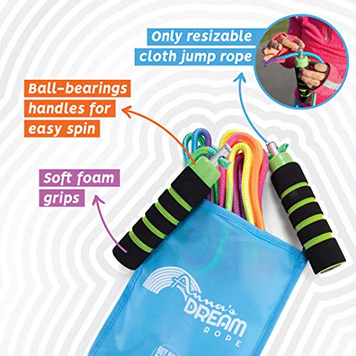 Kids Jump Rope - Anna's Rainbow Rope - Durable Child Friendly Skipping Rope - Exercise Toy for Playground with Lightweight...
