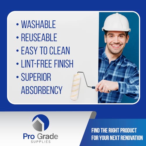 Pro Grade - Paint Roller Covers - 1/2 X 9 Inch Microfiber 6 Pack