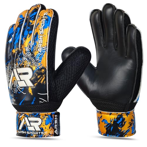 Arsh Sports Soccer Goalie Gloves, Football Goalkeeper Gloves for Kids Youth & Adult Strong Grip Finger Save 4mm Latex Fing...