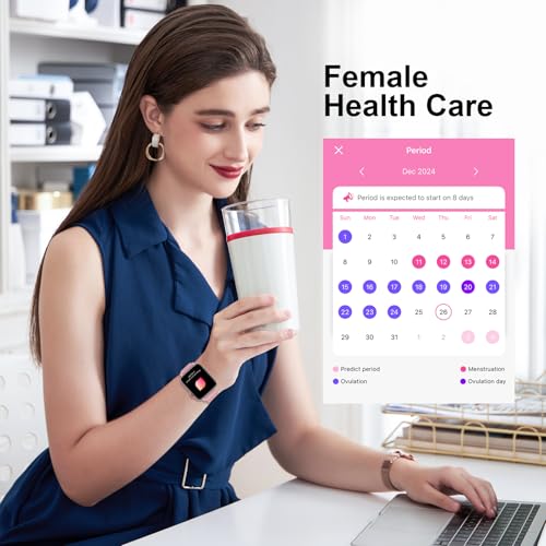 FTTMWTAG Smart Watch for Android iPhone-Call Receive/Dial/Read Message/AI Control-1.9" HD Screen-IP67 Waterproof Fitness S...
