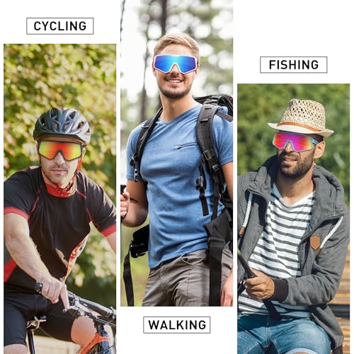 YAMAZI Cycling Sunglasses for Men Women Sports Sunglass Polarized UV Protection for Bicycle Running Baseball Glasses