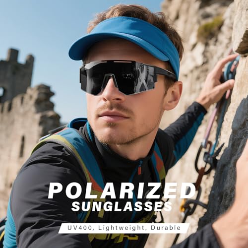 DioKiw 4PACK Polarized Sport Sunglasses for Men UV Protection Cycling Fishing Sun Glasses Big Frame Mountain Bike Goggles