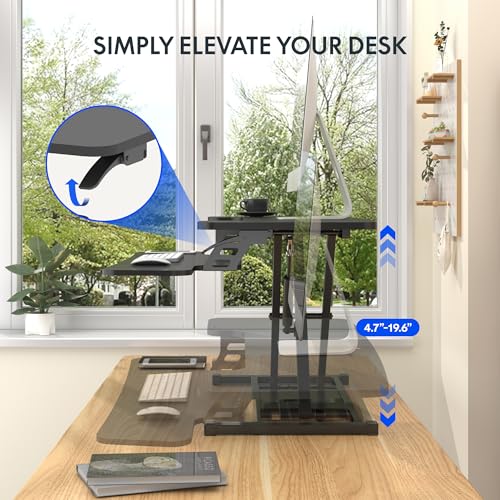 FLEXISPOT 36-inch Standing Desk Converter Height Adjustable Sit to Stand Up Workstation, Dual Monitor and Laptop Riser wit...