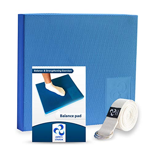 pete's choice XL or L Foam Balance Pad - Free Stretching Strap & Booklet | Extra Large Balance Pads - Physical Therapy, An...