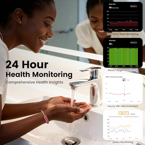 Zyee Syee Fitness Tracker with Sleep Tracking, 24/7 Activity Tracker, Step Tracker, Heart Rate, Blood Oxygen, Stress Manag...