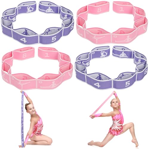Faswin 4 Pcs Stretch Strap for Kids, Dance Training Elastic Band for Children Gymnastics, Stretch Bands Yoga Stretching St...