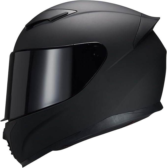 JQF Gear Full Face Helmet Black Motorcycle Motorbike Street Bike Racing Helmets for Adults WS-607 DOT Approved (with Black...