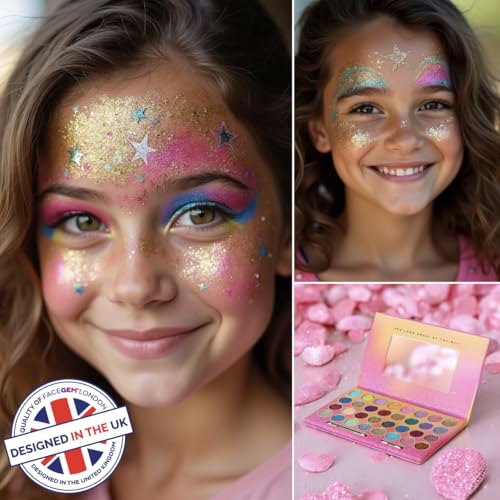 32 Colours Glitter Eyeshadow Palette, Make-Up Palette, Face and Body Glitter, glitter tattoos, festival accessories, Glitt...