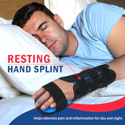 FEATOL Resting Hand Splint Stroke Night Immobilizer with Removable Splints- Pain Relief For Carpel Tunnel, Stroke Recover...