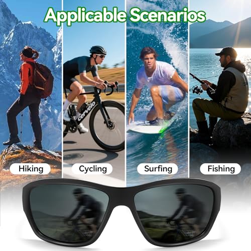 Dollger Polarized Sports Sunglasses for Men Women Lightweight Wrap-Around, UV400 for Running, Cycling, Driving, Fishing