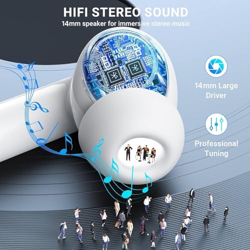 Wireless Earbuds Bluetooth 5.0 Headphones Noise Cancelling Air Buds Pods 3D Stereo Ear pods in-Ear Ear Buds with Deep Bass...
