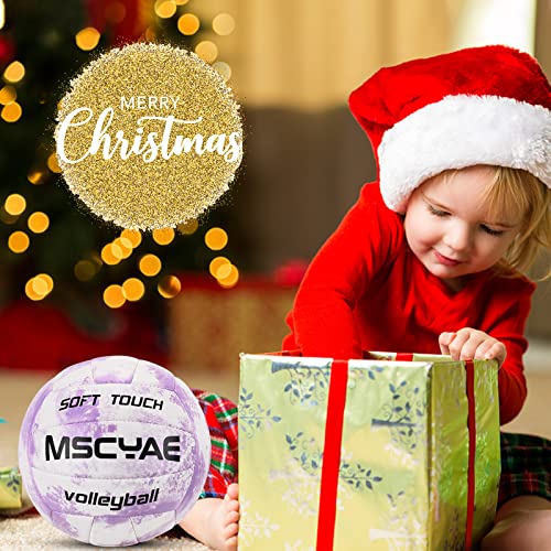 MSCYAE Volleyball Official Size 5,Soft Touch Volleyballs for Kids Youth Adults, Indoor Outdoor Volleyball for Beginners Ba...