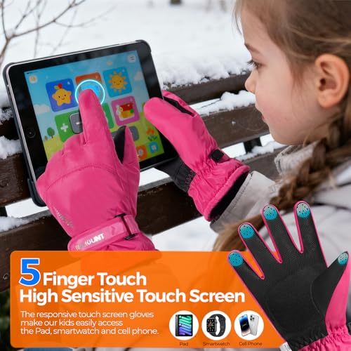 rivmount Kids 3M Winter Ski Snowboarding Snow Gloves Warm Thermal Waterproof Windproof Touchscreen for Boys Girls in Cold ...