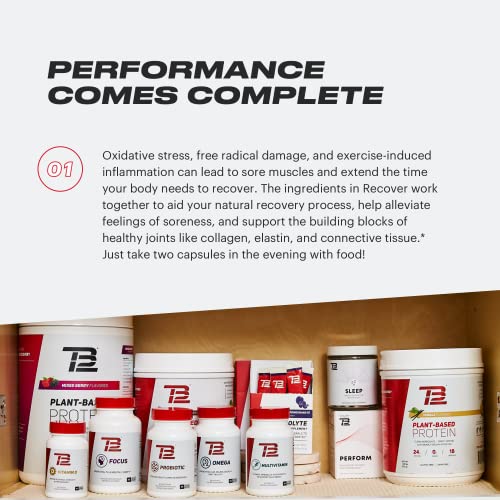 TB12 Recover - Premium Natural Recovery Supplement with Tart Cherry, Egg Membrane, Curcumin, and Boswellia to Support Musc...
