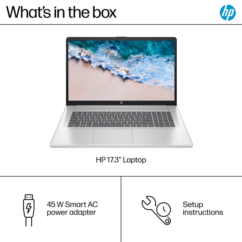 Hp Business Laptop Computer, 17.3 Fhd Ips Led Laptop 16Gb Ram 512Gb Ssd, Amd Ryzen 5 7430U, Windows 11 Pro Laptop With Microsoft