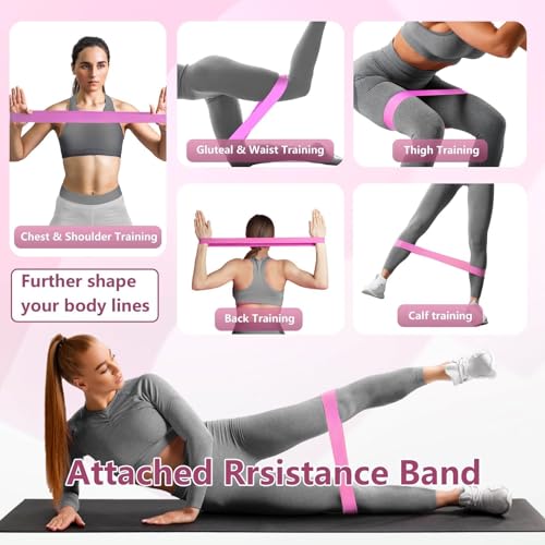Thigh Trainer, 360°Adjustable Pelvic Floor Muscle Trainer with LED Display, Inner Thigh Exerciser with 20LB Resistance Ban...