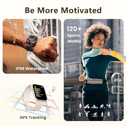 Smart Watch for Men Women, Bluetooth Call, 120+Sports Modes Fitness Tracker, Sleep Tracking, Step & Calorie Counter, IP68 ...