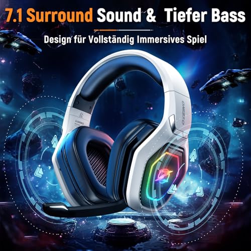 Ozeino 2.4GHz Wireless Gaming Headset for PC, Ps5, Ps4 - Lossless Audio USB & Type-C Ultra Stable Gaming Headphones with F...