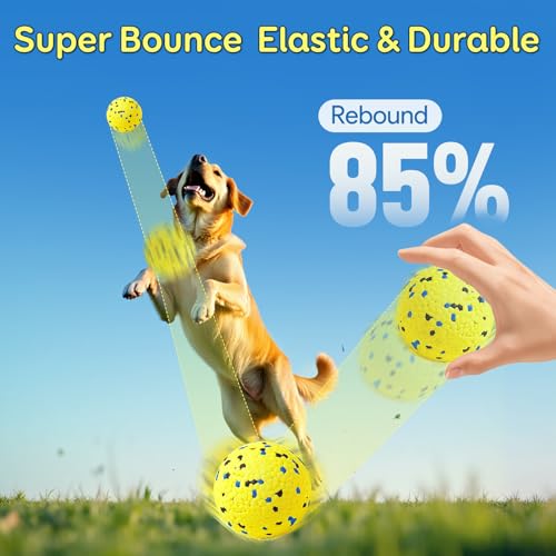 Kimee Dog Balls Tennis Ball Toys Dog Toys for Aggressive Chewers Durable Teething Chew Toys Water Toy Fetch Ball for Large...